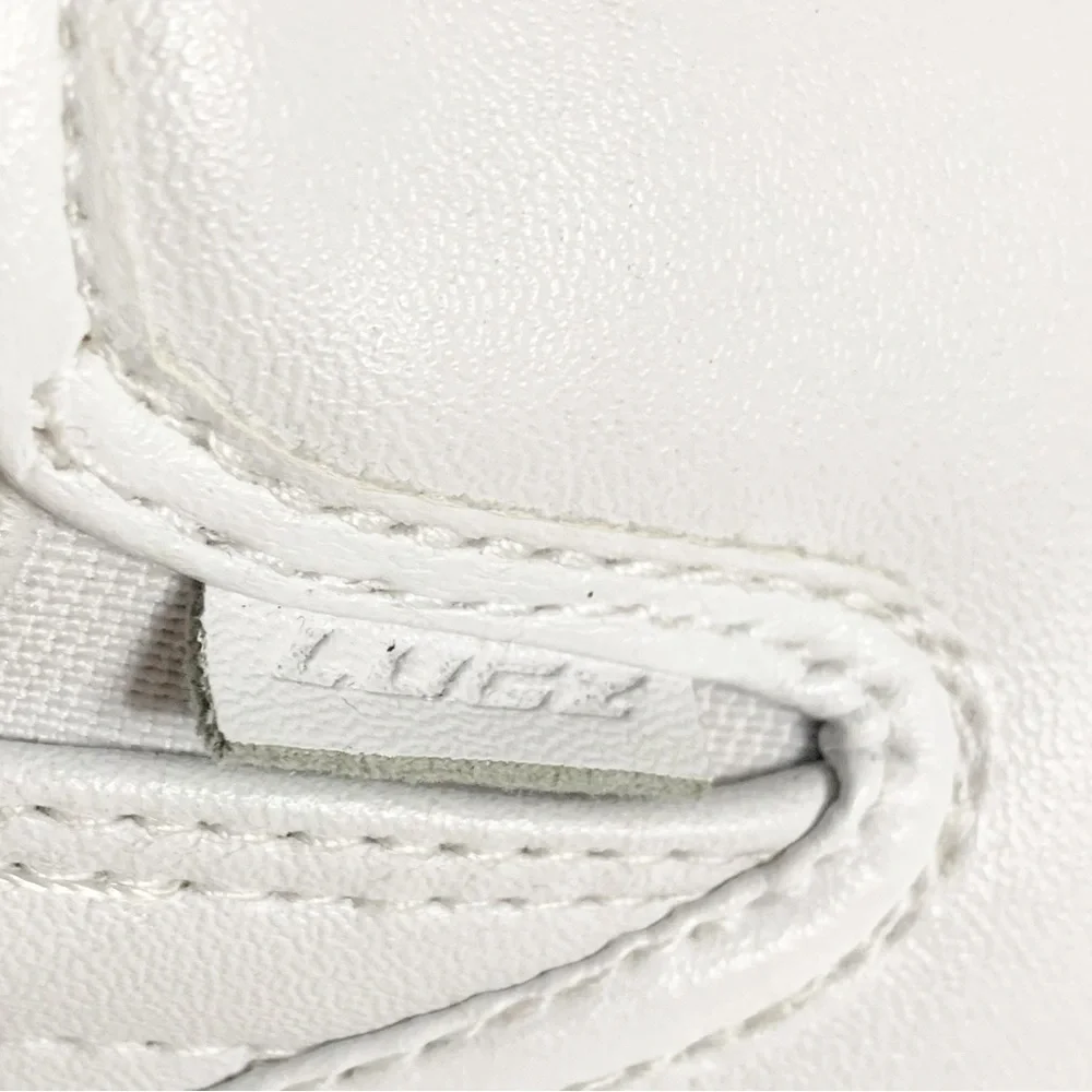 Lugz Clipper LX White Slip On Synthetic Leather Sneakers with Elastic Gore 🤍